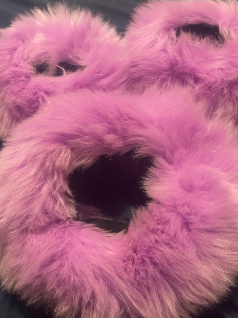 Pretty Plush Faux Fur Scrunchie headband and Wrist cuffs - Lavender Purple